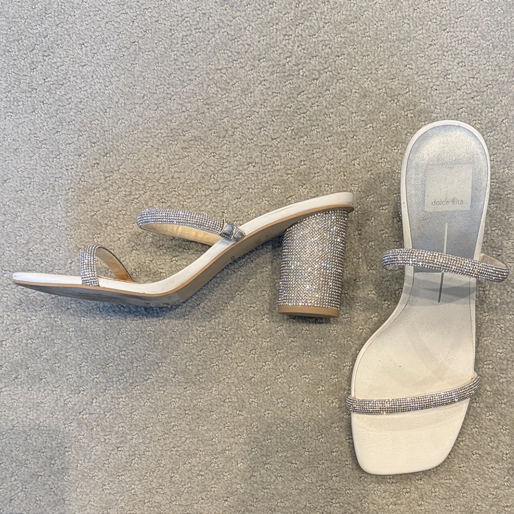 Dolce Vita Silver Heeled Sandals